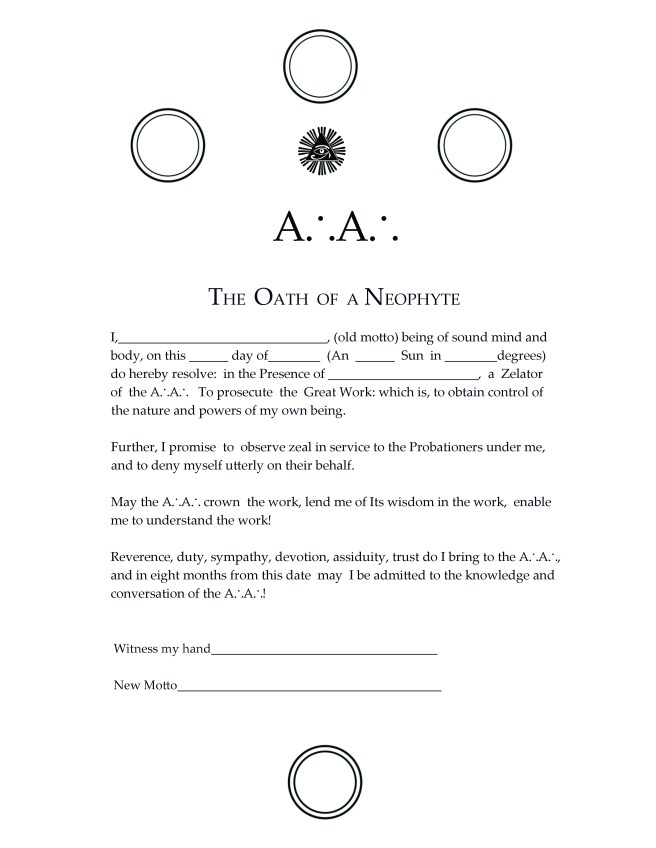 Oath of the Neophyte