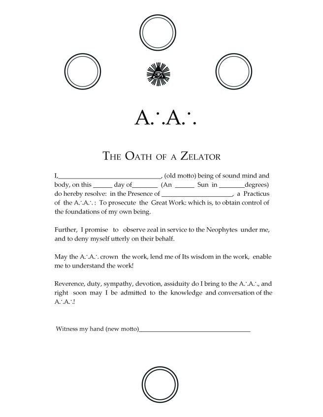 Oath of the Zelator