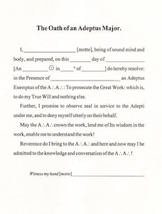 Illustration depicting the Oath of the Adeptus Major grade