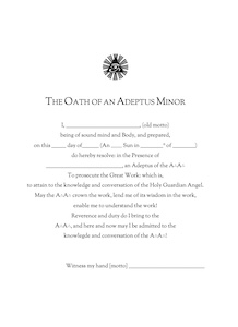 Illustration depicting the Oath of the Adeptus Minor grade
