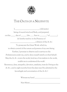 Illustration of the Oath of the Neophyte