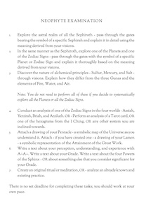 Questions for the Neophyte grade examination