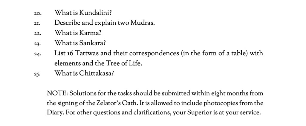 Zelator grade examination questions for magical and esoteric studies, part 2