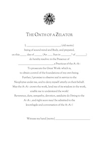 Illustration depicting the Oath of the Zelator grade