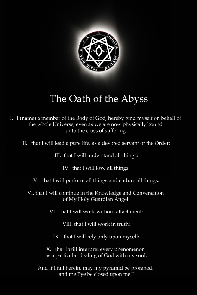 Illustration depicting the Oath of the Abyss